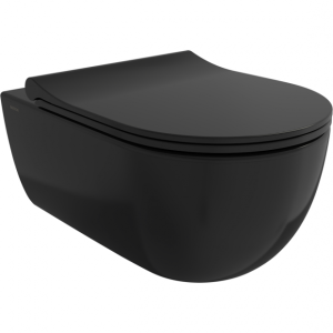 אסלה תלויה V-Tondo Rimless שחור מבריק