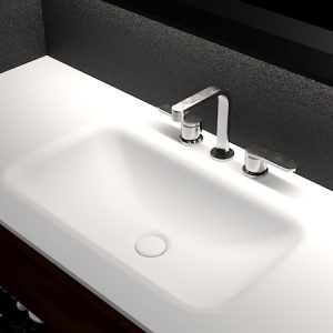 משטח אינטגרלי כיור מלבני 55X34 קוריאן Dupont - מידות ארון סטנדרטי 61,81,101,121