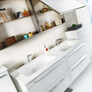 ארון אמבטיה תלוי מזכוכית דגם ACQUA FLAT GLASS